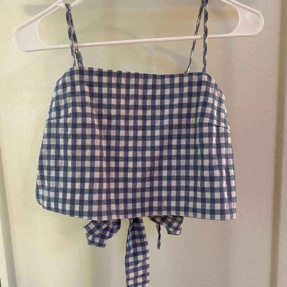Plaid tied top brandy Melville